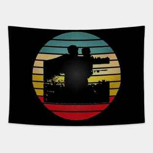 Best Fathers Day Gift Vintage Retro Sunset Tapestry