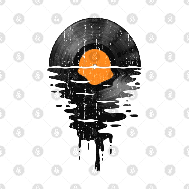 Cool Music Vinyl Record Retro Vintage Orange by Nerd_art