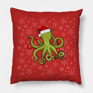 Christmas Kraken (Snowflakes) Pillow