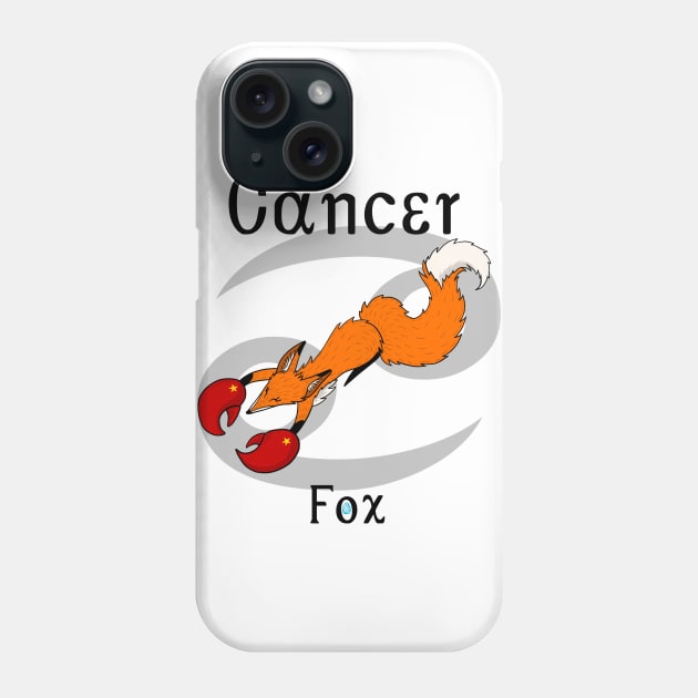 Cancer Fox Phone Case by The art of Kai