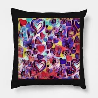 Cute Hearts Pattern Pillow