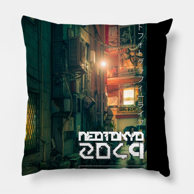 Dark city green vibe Pillow by TKL