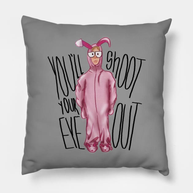 you'll shoot your eye out Pillow by BeverlyHoltzem
