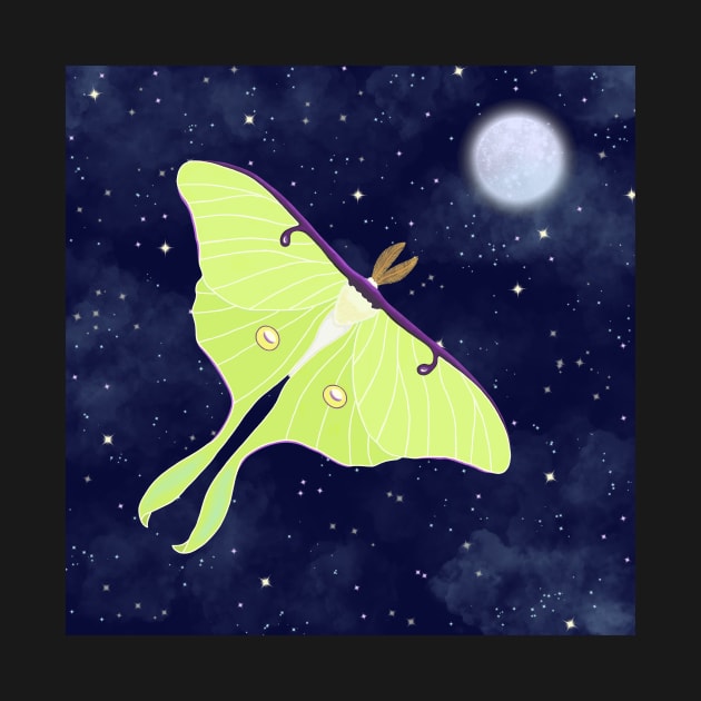 Luna Moth and Moon Dust by SoozieWray