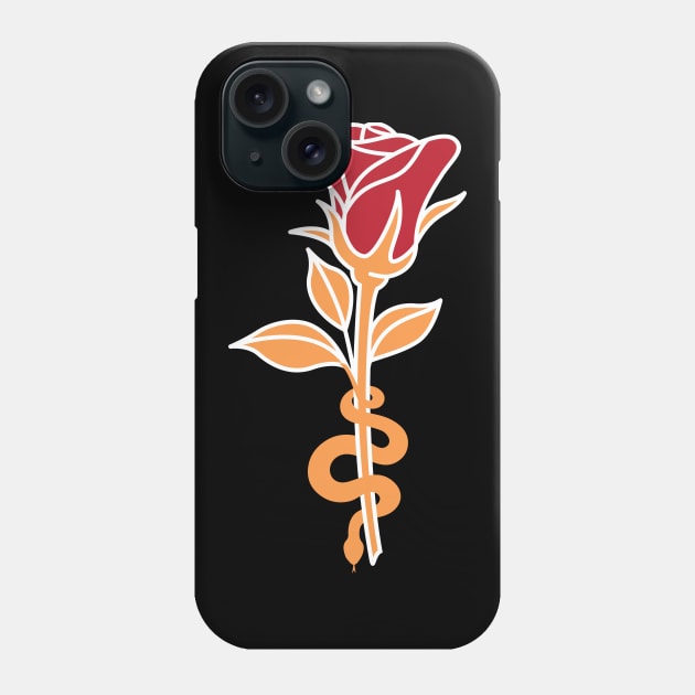 The red rose and snake Phone Case by Imutobi