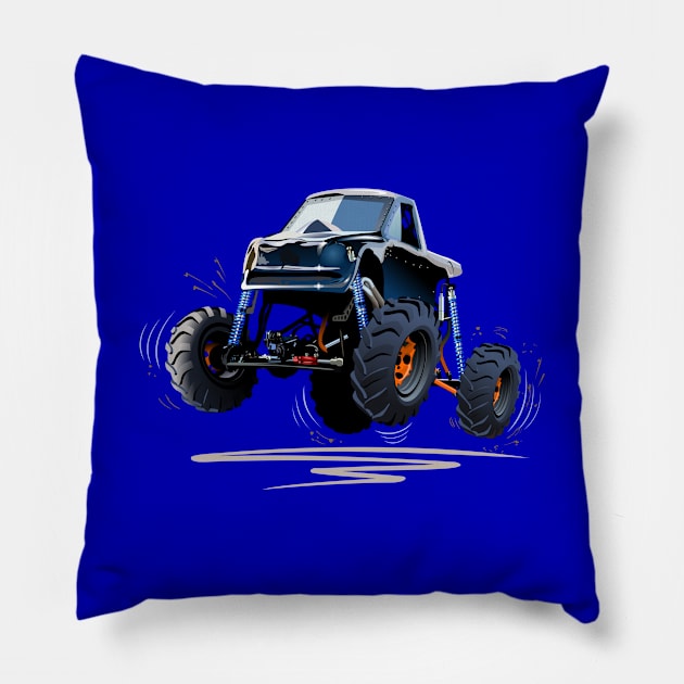 Cartoon Monster Truck Pillow by Mechanik