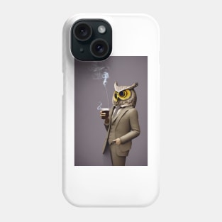 Owl Emoji Drinking Coffee Phone Case