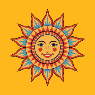 Decorative sun with female face T-Shirt