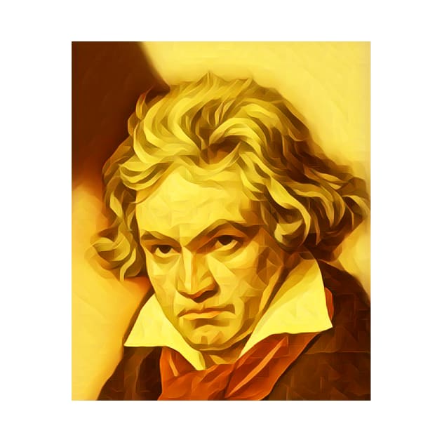 Ludwig van Beethoven Golden Colourful Portrait | Ludwig van Beethoven Artwork 8 by JustLit