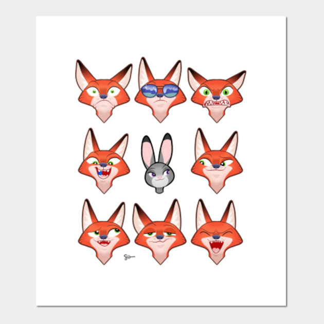 fox faces zootopia posters and art prints teepublic