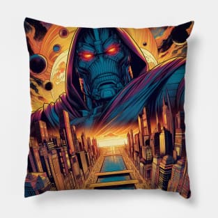 Conquer the Cosmos with Darkseid: Legendary Art and Overlord Designs Await! Pillow