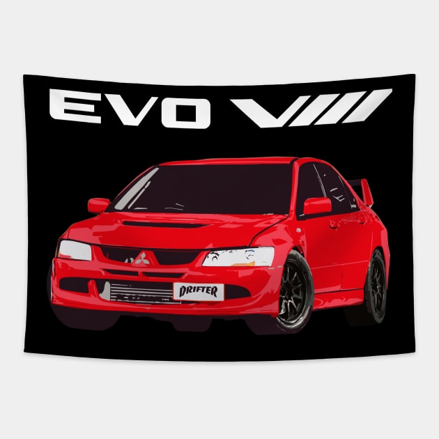 Mitsubishi EVO 8 Rally Red Tapestry by cowtown_cowboy