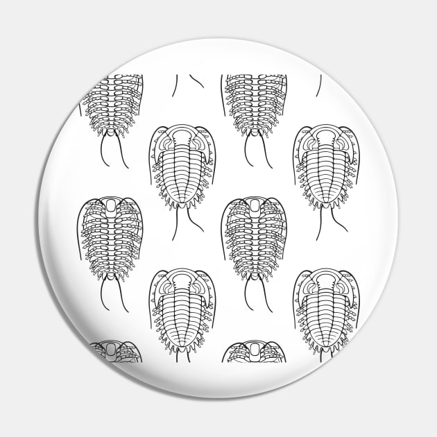 Line Drawing Trilobite Illustration Pattern Pin by taylorcustom