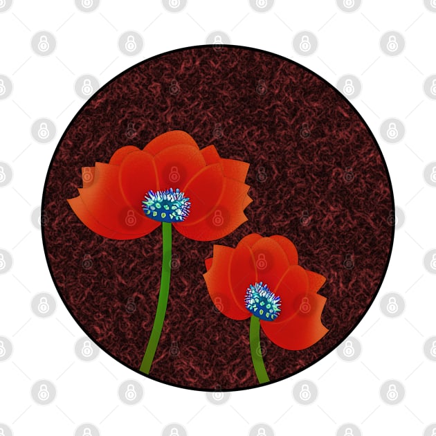 Digital Abstract of Red Poppies Back Version (MD23Mrl004) by Maikell Designs