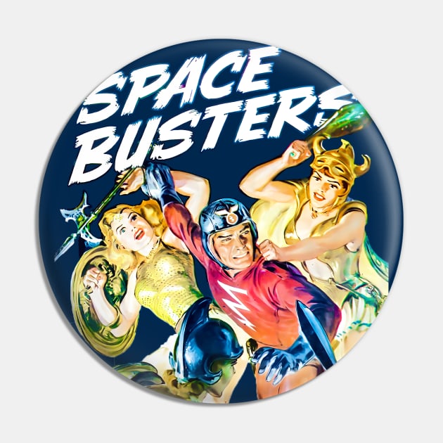 Battle Women Space Mars  Retro Busters Cover 1952 Vintage Comic Pin by REVISTANGO