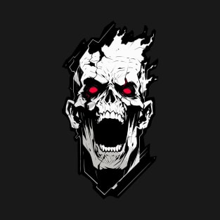 Crazy zombie skull T-Shirt