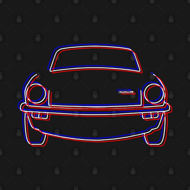 Triumph Spitfire classic car outline line graphic (red white blue) by soitwouldseem