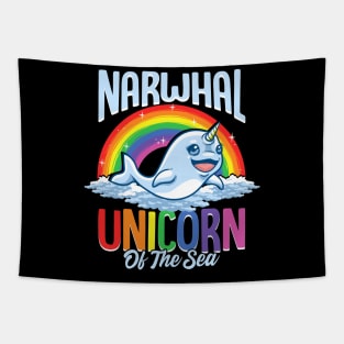 Cute & Funny Narwhal: Unicorn Of The Sea Tapestry