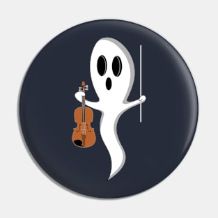 Funny ghost with violin Pin