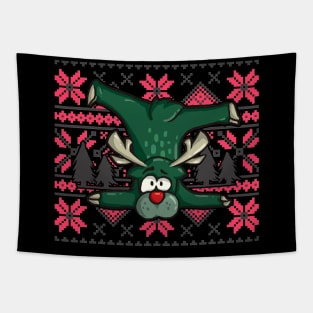 Ugly Christmas Reindeer Tapestry