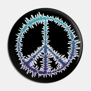 Peace Sign Sound | Audio Waves Blue Pin