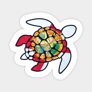 Sea Turtle Florida Flag Plastic Free Save The Sea Colorful Rainbow Turtles Magnet