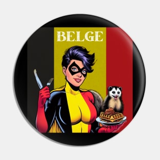 Belge: Superhero Possum Waffles Pin