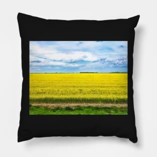 Yellow Canola Field landscape photography Pillow