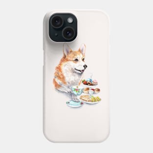 Corgi Having High Tea Phone Case