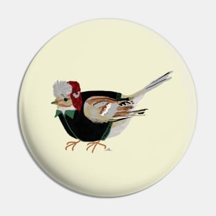 Woodsy American Tree Sparrow Pin