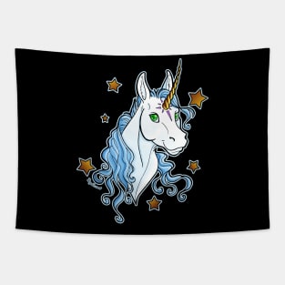 Star Unicorn Blue Tapestry