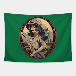 Retro golf lady Tapestry