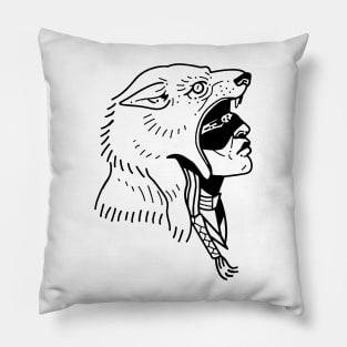 Wolf Man Wild Nature Hunter Pillow