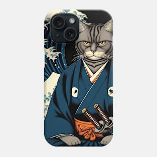 Vaporwave Cat Samurai Phone Case