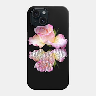 pink rose with raindrops and a reflection Phone Case