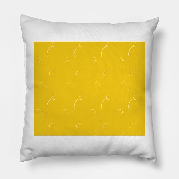 Mustard yellow pattern Pillow by Kirovair