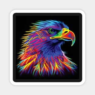 Bald Eagle in Neon Rainbow Colours Magnet