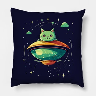 Kawaii alien cat Pillow