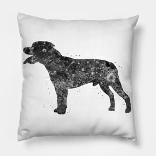 Staffordshire Bull Terrier dog black and white Pillow