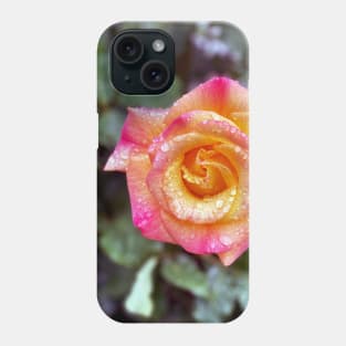 Multicolored Rose in Spring Rain Phone Case