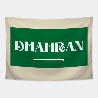 Dhahran City in Saudi Arabian Flag Tapestry