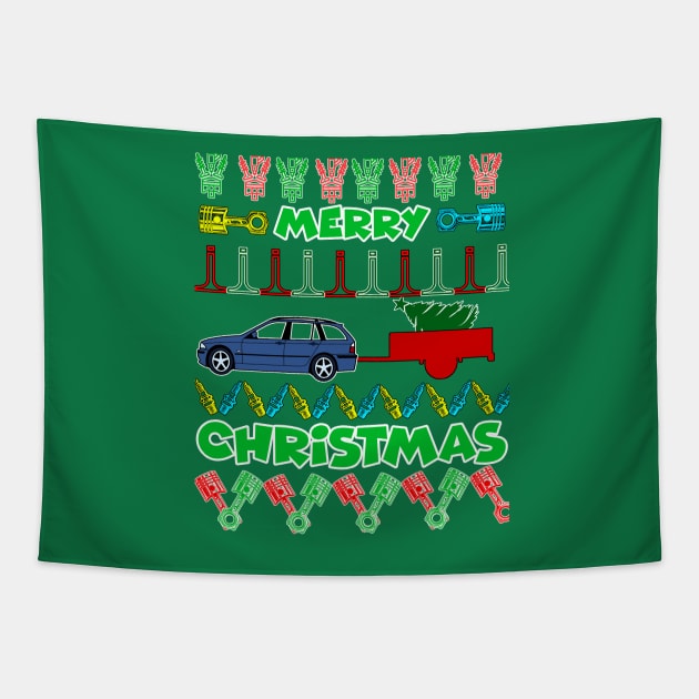 Merry chrismas, car guy, car enthusiast merry chrismas (e46 m3 e91) Tapestry by CarEnthusast