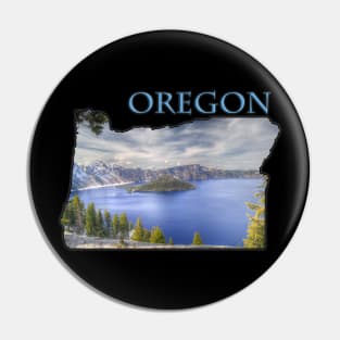 Oregon State Outline (Crater Lake & Wizard Island) Pin
