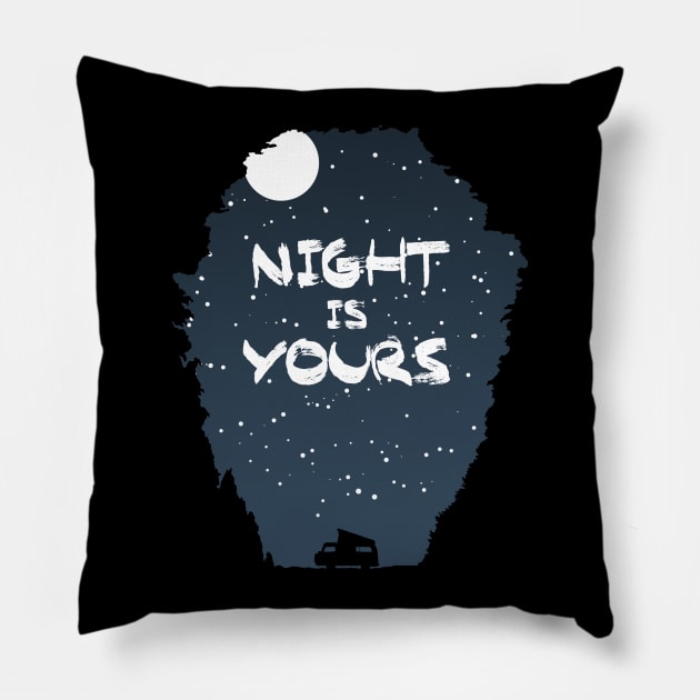 Night Is Yours Pillow by Aguvagu