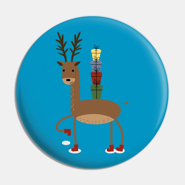 Xmas reindeer Pin by grafart