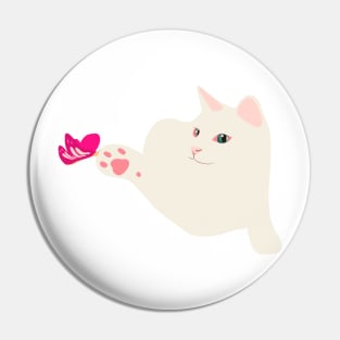 Cat and Butterfly Pin