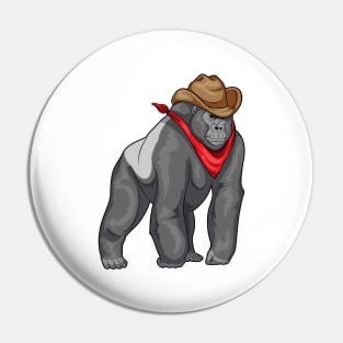 Gorilla Cowboy Cowboy hat Pin