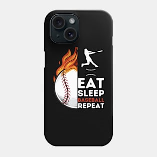 eat sleep repeat baseball funny Phone Case