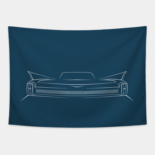 1962 Cadillac - rear Stencil, white Tapestry by mal_photography