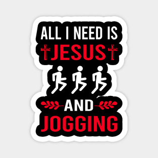 I Need Jesus And Jogging Jog Jogger Magnet